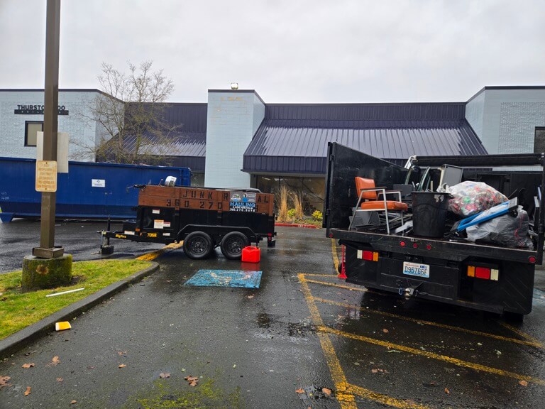 Scrap metal pickup at a commercial property