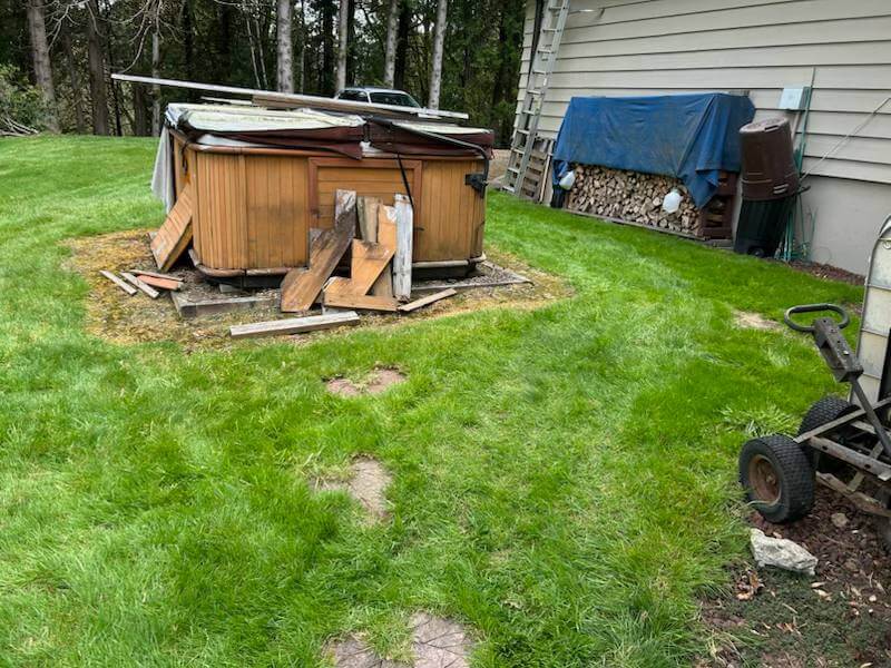 Hot tub removal — Before